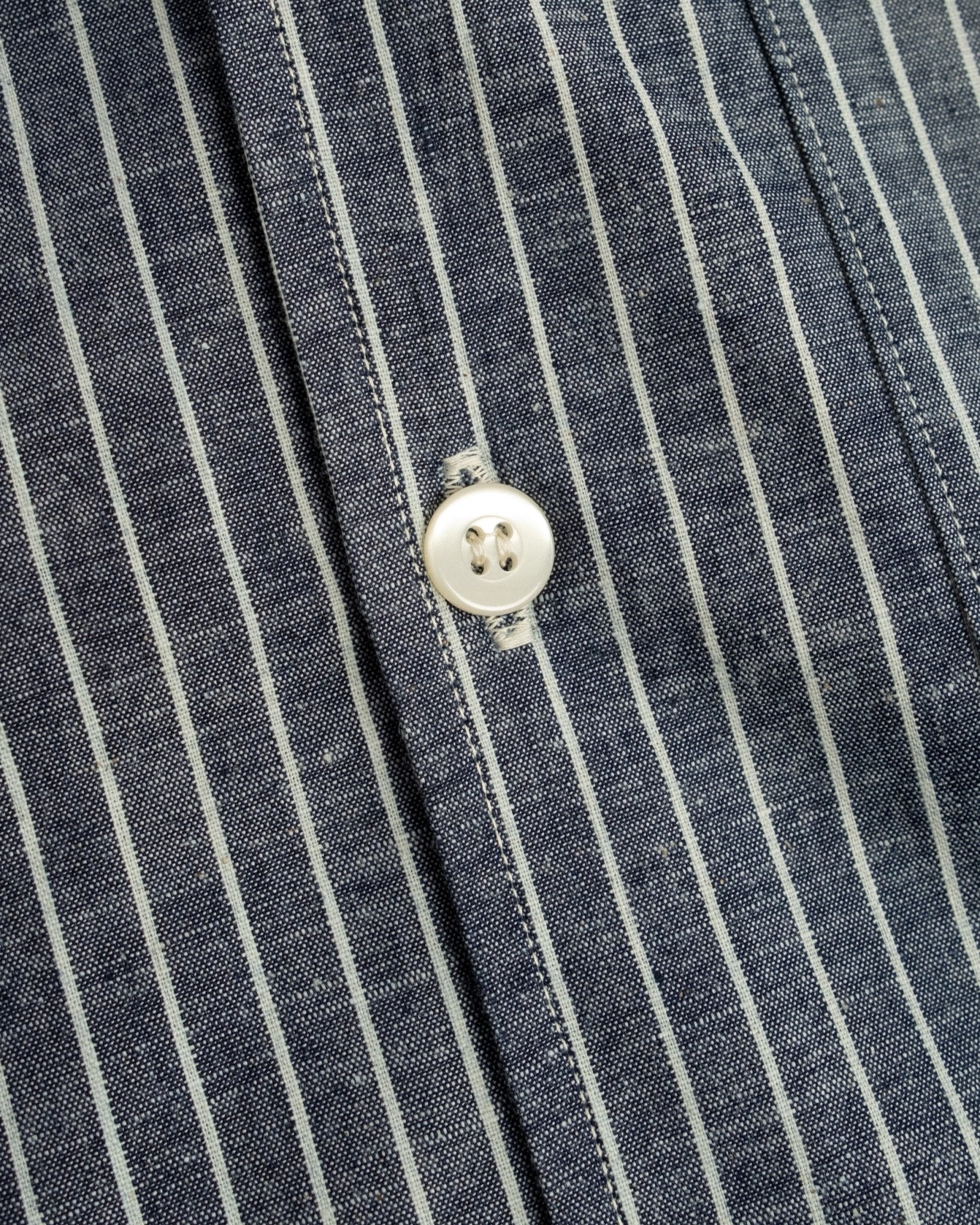 S/S Open Collar Shirt Indigo Stripe - Meadow